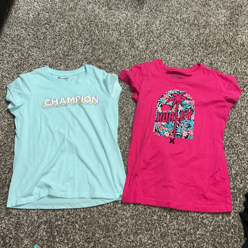 Girls t shirts. Champion and Hurley